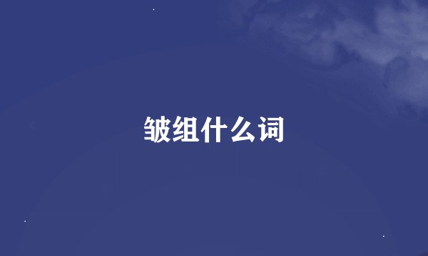 皱组什么词