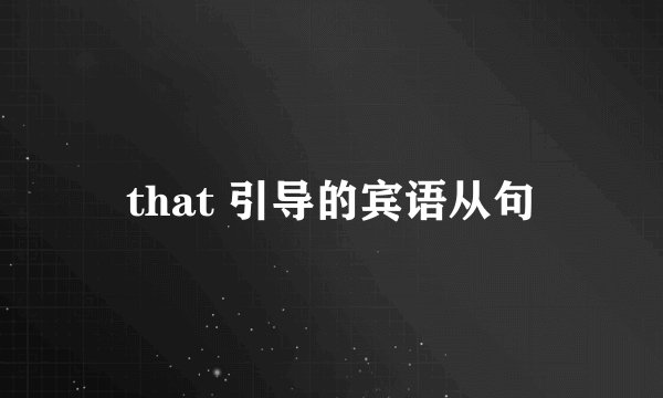 that 引导的宾语从句