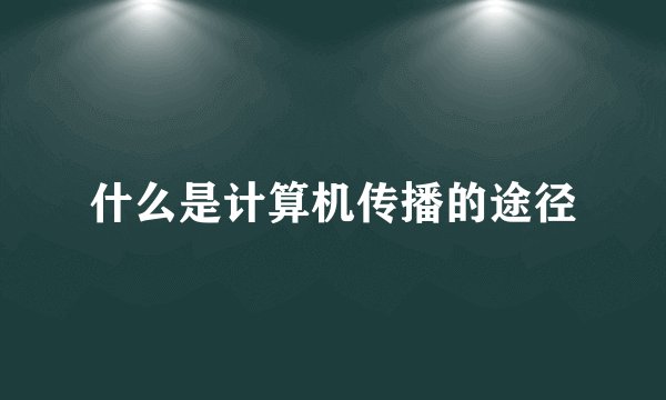 什么是计算机传播的途径