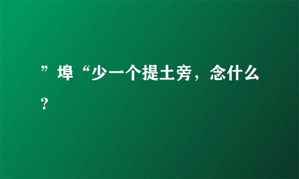 ”埠“少一个提土旁，念什么？