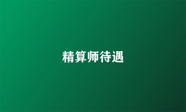 精算师待遇