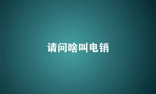 请问啥叫电销
