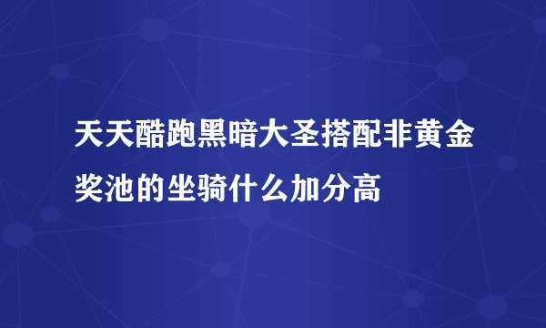 天天酷跑黑暗大圣搭配非黄金奖池的坐骑什么加分高