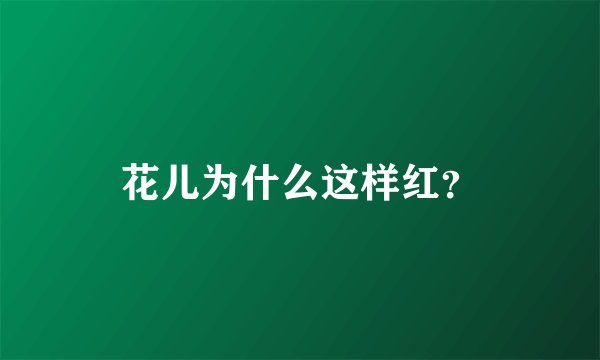 花儿为什么这样红？