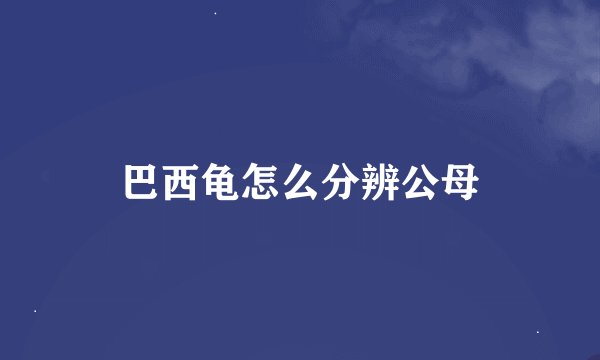 巴西龟怎么分辨公母