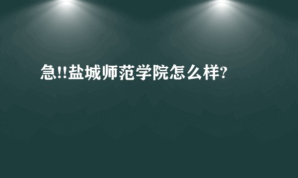 急!!盐城师范学院怎么样?