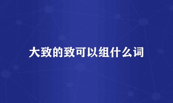 大致的致可以组什么词