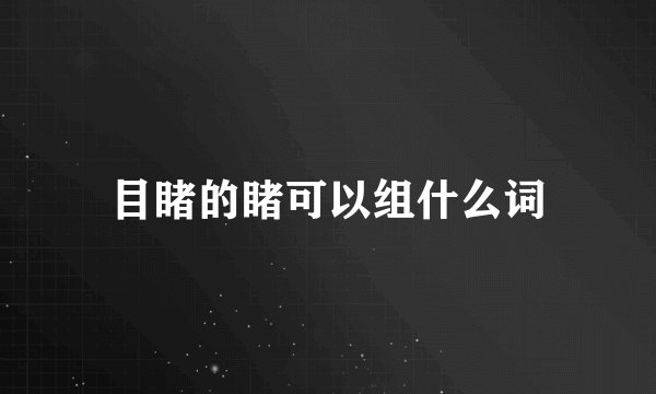 目睹的睹可以组什么词