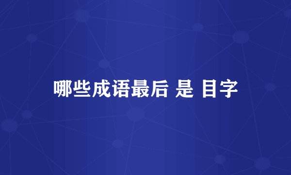 哪些成语最后 是 目字