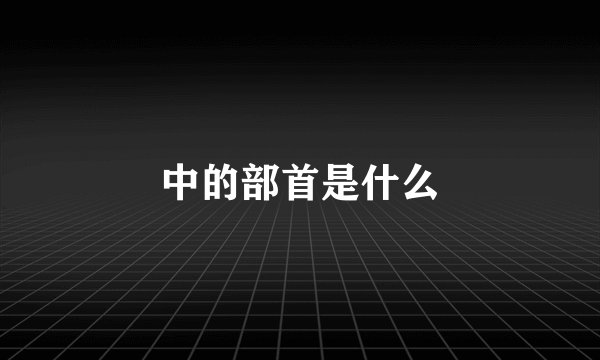 中的部首是什么