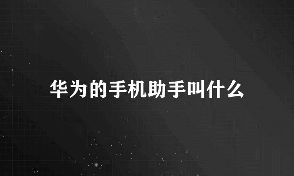 华为的手机助手叫什么