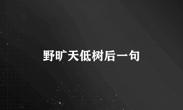 野旷天低树后一句