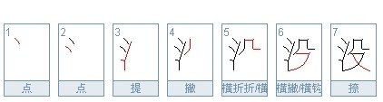 没字的笔顺是什么