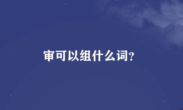 审可以组什么词？