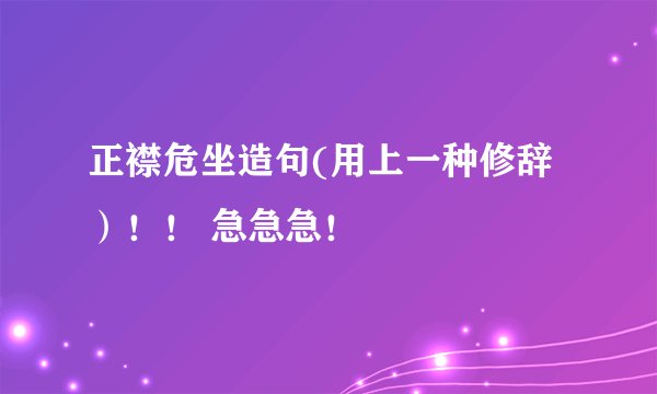 正襟危坐造句(用上一种修辞）！！ 急急急！