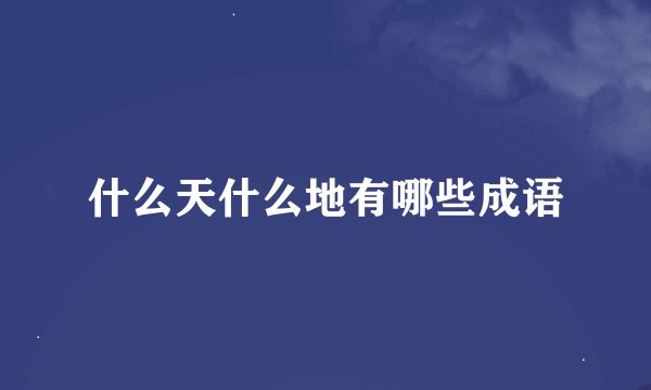 什么天什么地有哪些成语