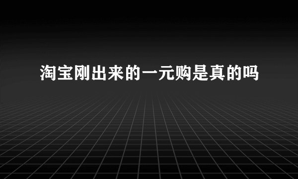 淘宝刚出来的一元购是真的吗