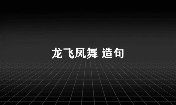 龙飞凤舞 造句