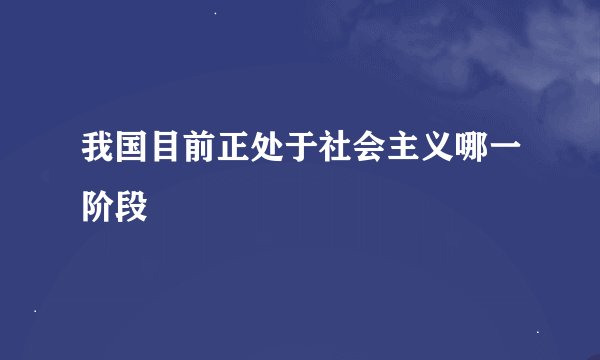 我国目前正处于社会主义哪一阶段