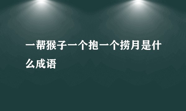 一帮猴子一个抱一个捞月是什么成语