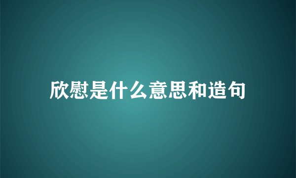 欣慰是什么意思和造句
