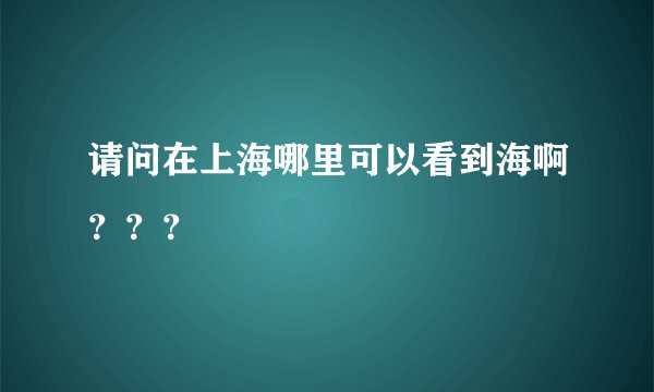请问在上海哪里可以看到海啊？？？