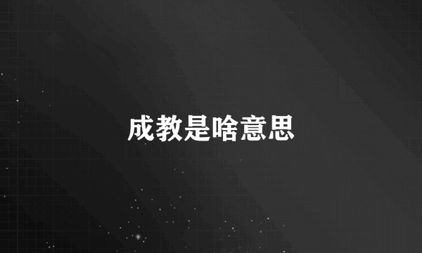 成教是啥意思