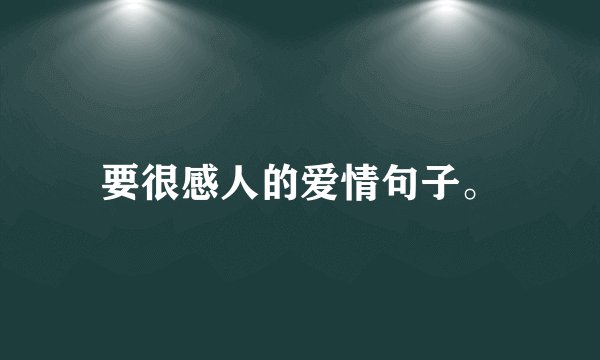 要很感人的爱情句子。