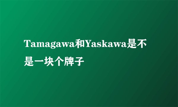 Tamagawa和Yaskawa是不是一块个牌子