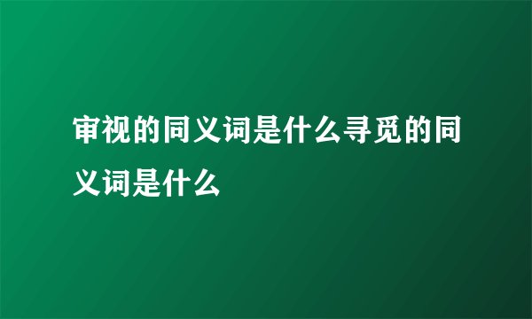 审视的同义词是什么寻觅的同义词是什么
