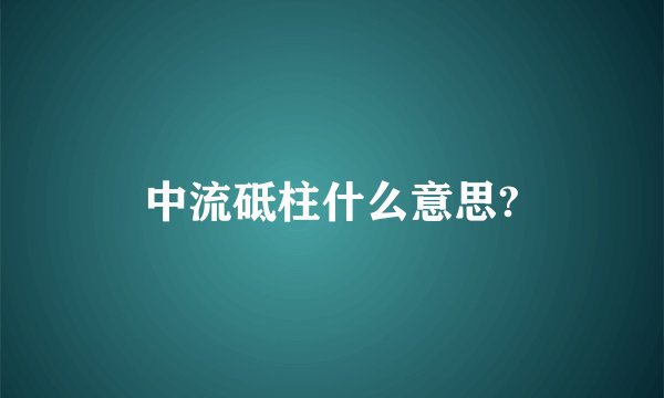 中流砥柱什么意思?