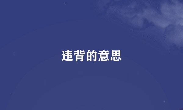 违背的意思