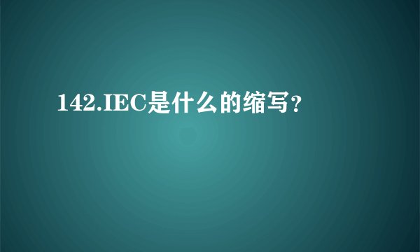 142.IEC是什么的缩写？