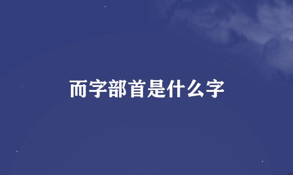 而字部首是什么字