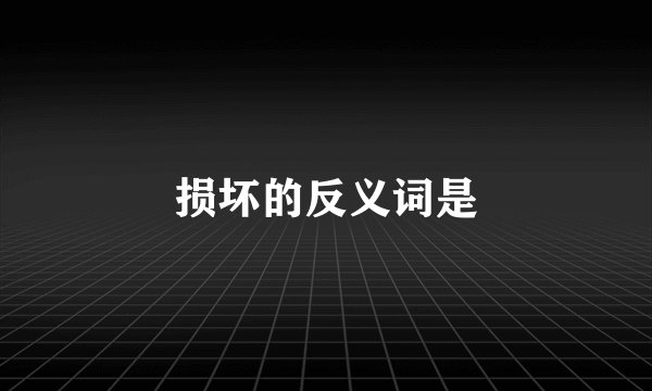 损坏的反义词是
