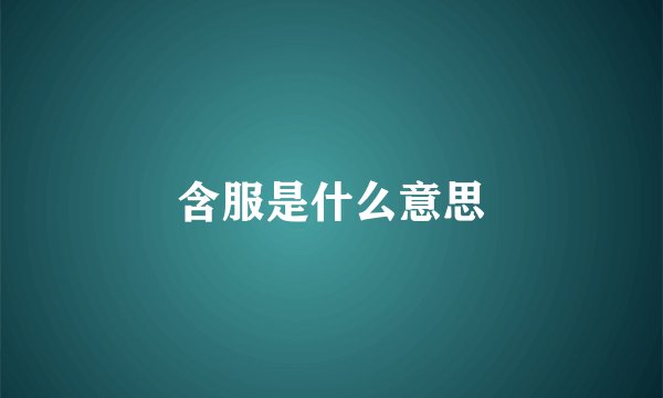 含服是什么意思