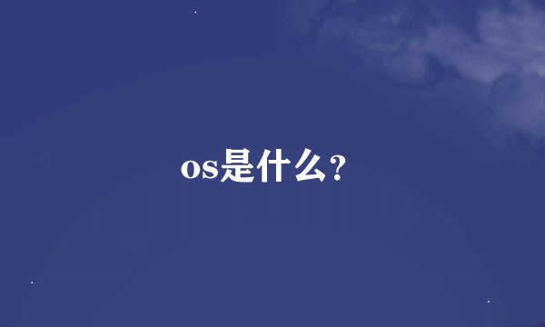 os是什么？
