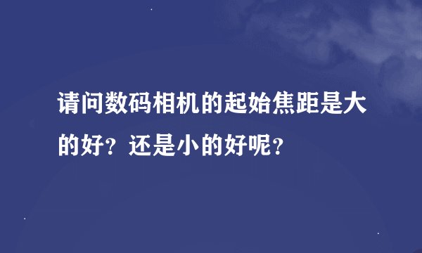 请问数码相机的起始焦距是大的好？还是小的好呢？