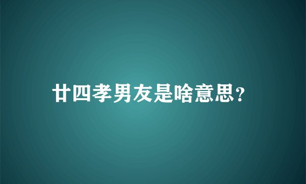 廿四孝男友是啥意思？