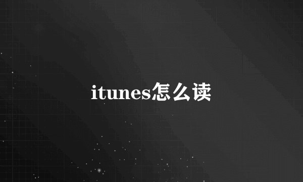 itunes怎么读
