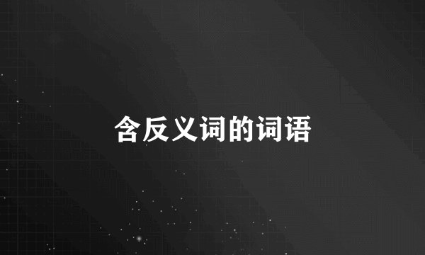 含反义词的词语