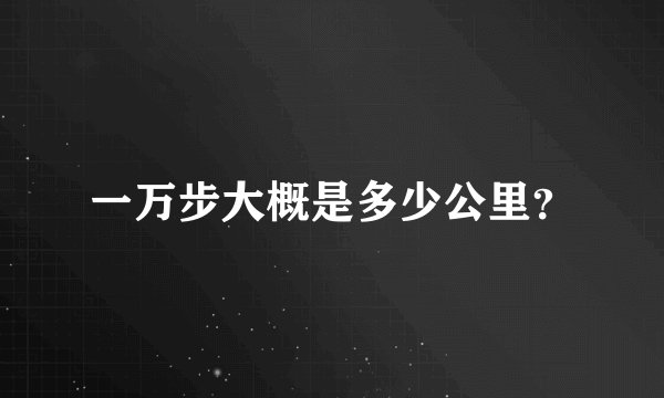 一万步大概是多少公里？