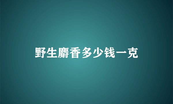 野生麝香多少钱一克