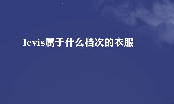 levis属于什么档次的衣服