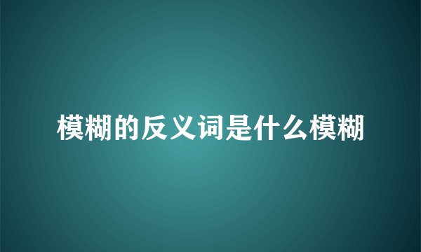 模糊的反义词是什么模糊