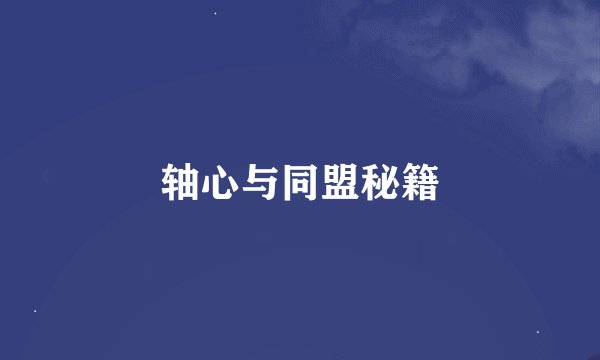 轴心与同盟秘籍