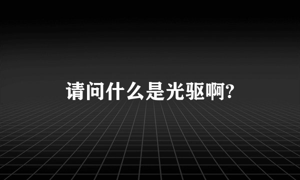 请问什么是光驱啊?