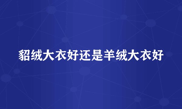 貂绒大衣好还是羊绒大衣好