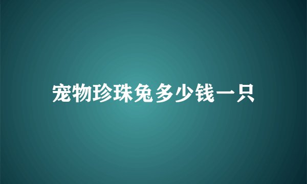 宠物珍珠兔多少钱一只