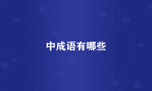 中成语有哪些